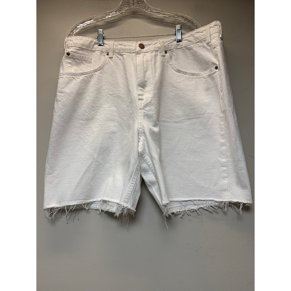 BDG Denim Shorts Mens 34 White‎ Excellent Raw Hem Cut Off High Rise OB2214402